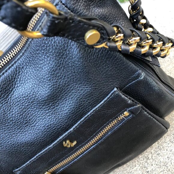 ELLIOTT LUCA Crossbody Purse Women's Black Leather Zipper Travel Shoulder Bag - Picture 4 of 11